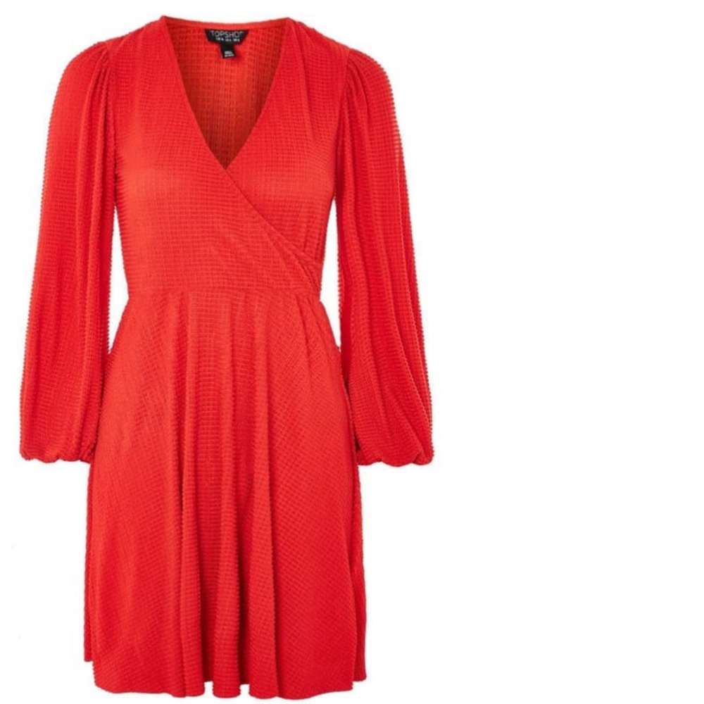 Topshop plisse wrap dress